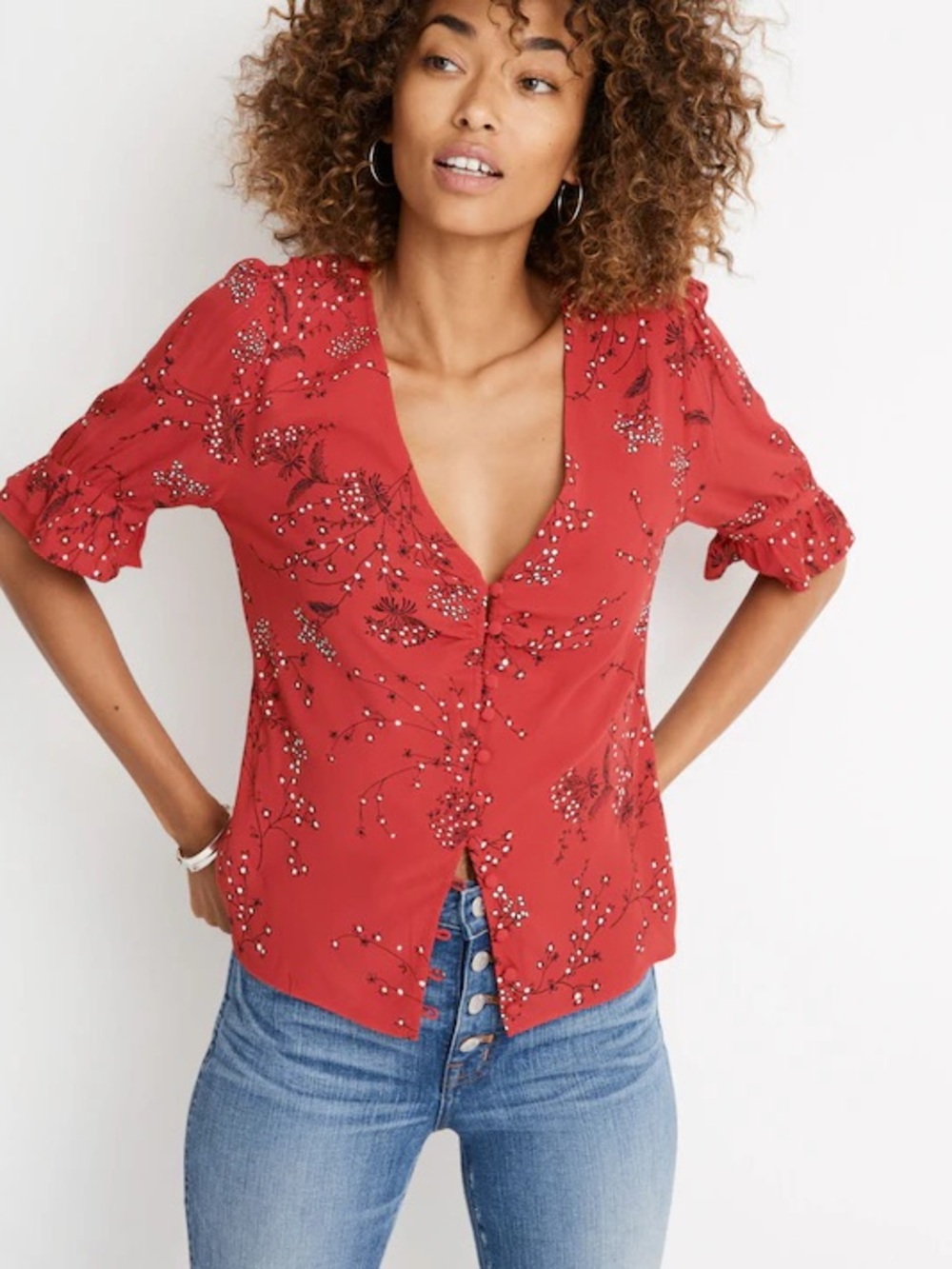 Madewell Daylight Top in Windswept Floral size 6 - Picture 2 of 12